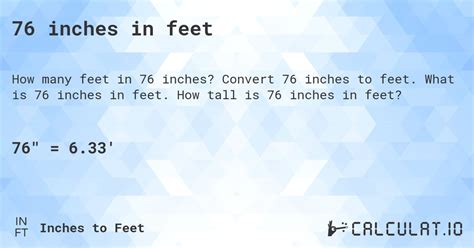 76 Inches In Feet